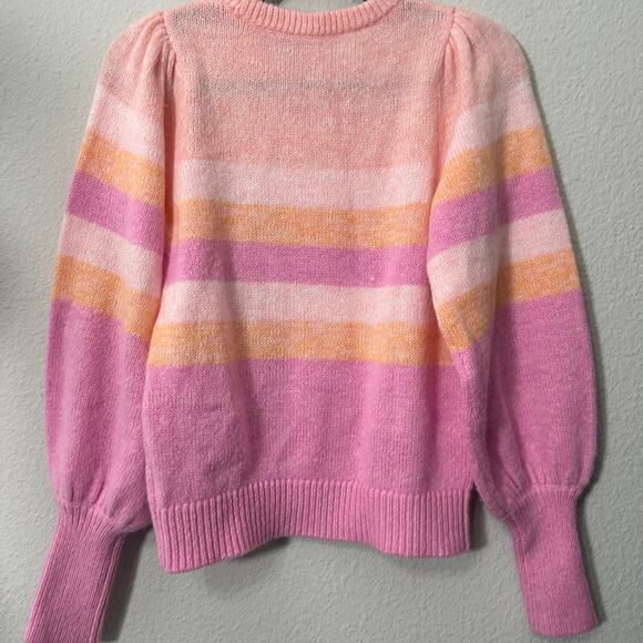Lilly Pulitzer Ritza Striped Sweater In Lilac Wool Blend Barbiecore Coquette XS - Picture 10 of 13